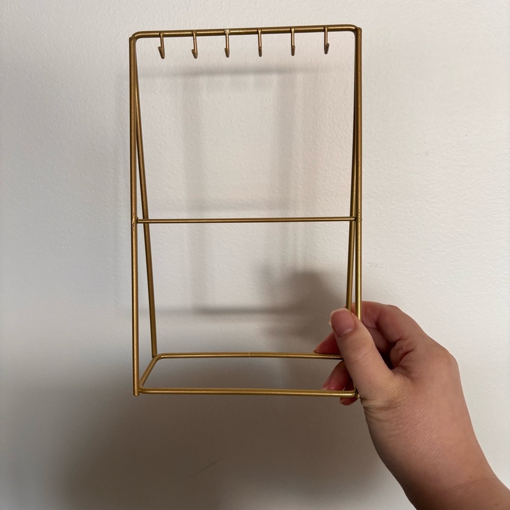 Gold Jewelry Stand Organizer - Minimal Hanging Display